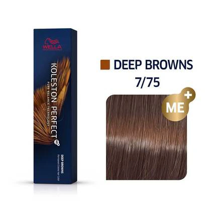 Wella Koleston Perfect Me+ Hajfesték - 7/75 - 60ml - Mahagóni Barna Középszőke képe 1